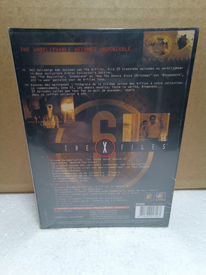 The X-Files Season 6 Complete (DVD Region 2, DUTCH 3 Discs Box Set) New Sealed - Image 2 of 4