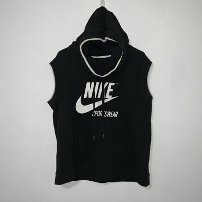 Nike Sportswear Archive Hoodie Womens Black White M Pullover Sleeveless  Athletic