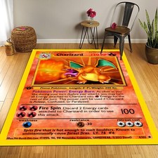 Pokemon Rug,Pokemon Cards Rug,Kids Rug,Boy Room Rug,Charizard Rug,Game Rug L187