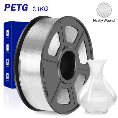 JAYO Transparent PETG Filament 1,75mm 1,1kg 3D Drucker Hohe Qualität Kein Tangle