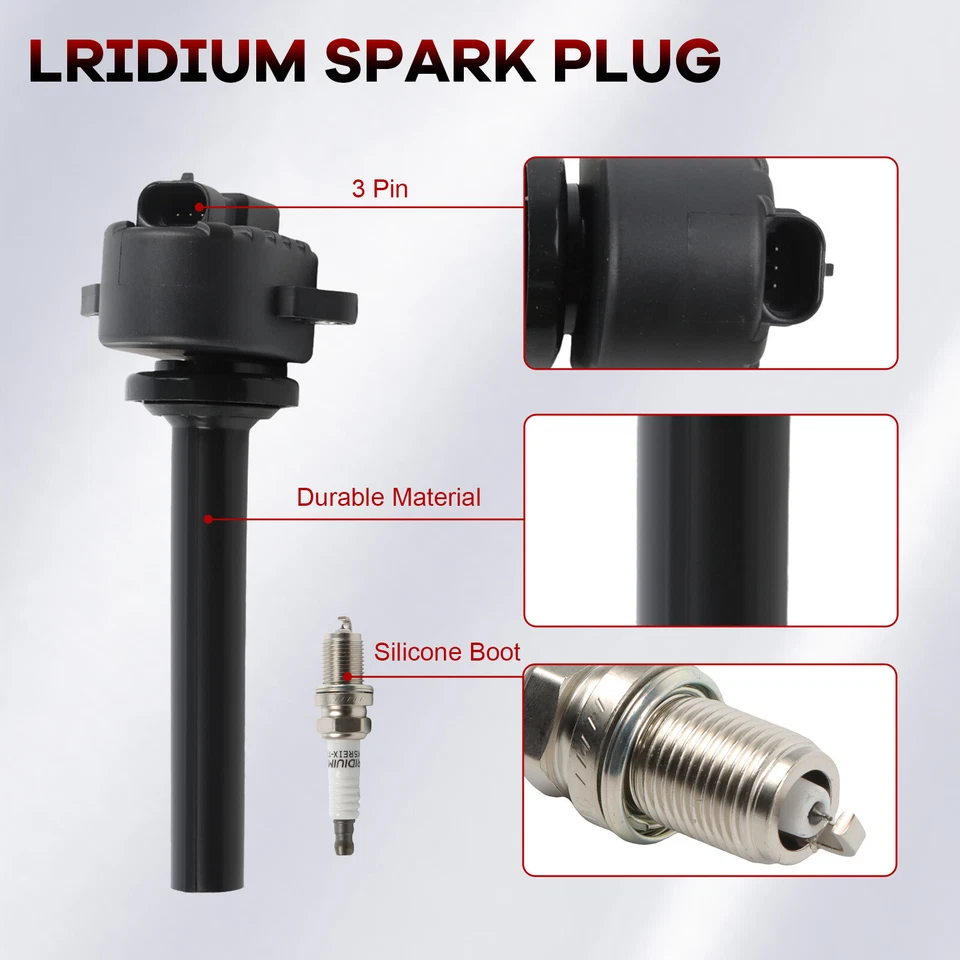 6X Ignition Coils + Iridium Spark Plugs for 2000 2001 2002 Honda Passport UF252 Foto 4 de 4