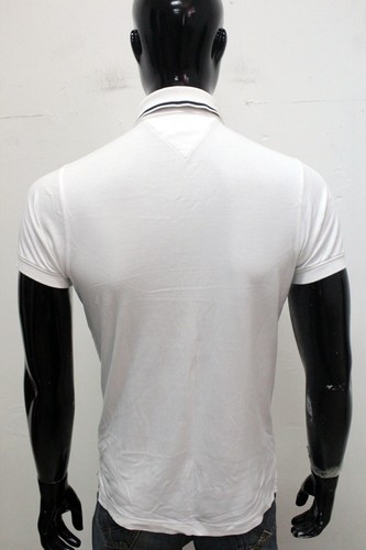 Tommy Hilfiger Polo Uomo Taglia S Maglietta Bianca Cotone Estiva T-shirt Maglia - Picture 10 of 12