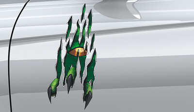 Monster Kralle Aufkleber Einschussloch Monster Claw mini - 2 Stk. je 35 x 15 cm