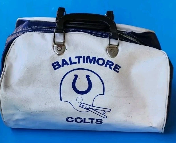 Vintage 1970's Baltimore Colts (Indianapolis) Vinyl Gym Duffle Bag NFL - Image 4 of 4