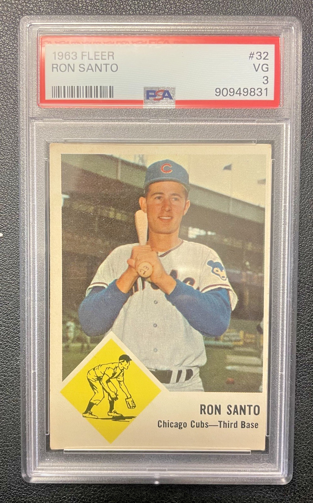 Ron Santo - 1963 Fleer #32 - PSA 3 - Chicago Cubs - Hall of Fame