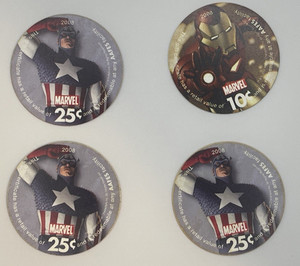 Lot of 4 Vintage "Marvel" AAFES Military Pogs – 2008 Iraq War OIF/OEF Currency