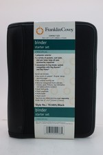Franklin Covey Black Compact 6.75" x 4.25" Full Zip 6 Ring Binder Starter Set