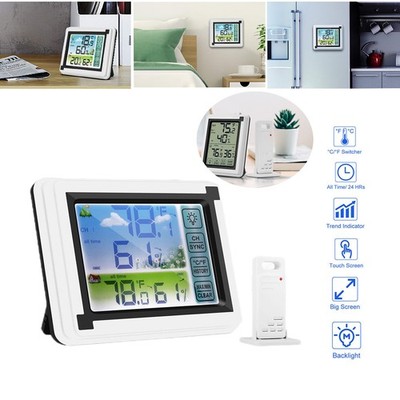 Wireless Digital LCD Indoor & Outdoor Weather Station Clock Calendar Thermometer