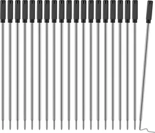 AZUREAL 20PCS Black Pen Refills – 1mm Medium Tip Ballpoint Ink for Twist Pens 