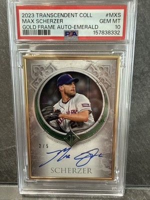 2023 Topps Transcendent Max Scherzer Gold Frame Autograph 2/5 PSA 10