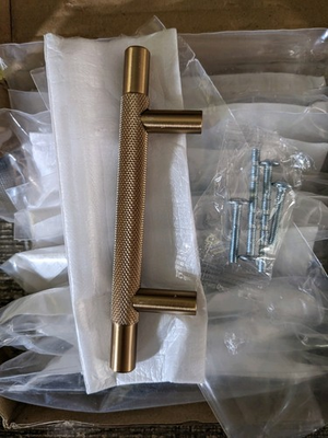 #ad 10 Pack 3 Inch Centers Knurled Champagne Bronze Cabinet Handles Drawer Pulls $27.95