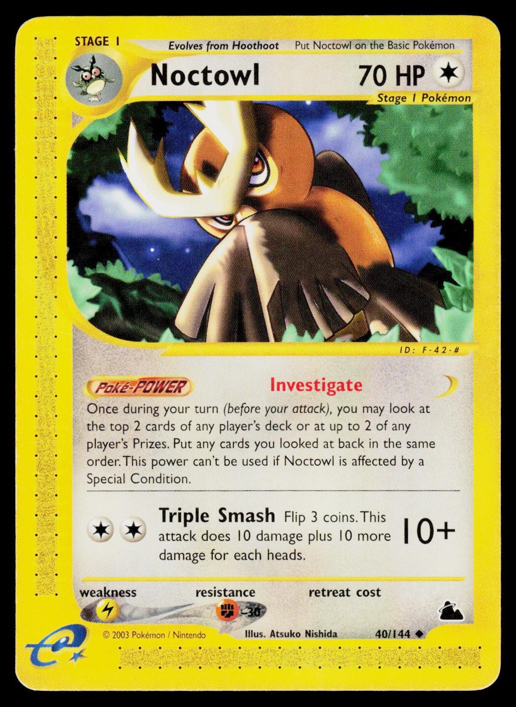 Noctowl Skyridge 40/144 Uncommon Pokemon Card