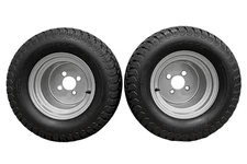 (Set of 2) 20x12.00-10 with 10x8.5 Hustler Chrome Silver Assembly