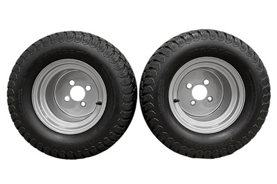 (Set of 2) 20x12.00-10 with 10x8.5 Hustler Chrome Silver Assembly