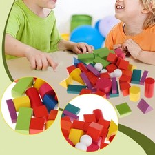 45x Solidi geometrici in legno Forniture scolastiche Giocattoli per