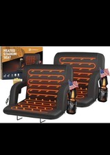 HOPERAN 25" Dual Sided Heated Stadium Seat for Bleachers Back Support 2 Pack NEW