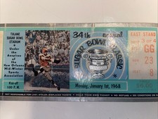 1968 SUGAR BOWL LSU VS WYOMING LSU WINS 20-13 Ticket Stub