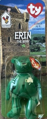 (8) Erin The Bear-1999 McDonalds Ty Beanie Baby with Rare