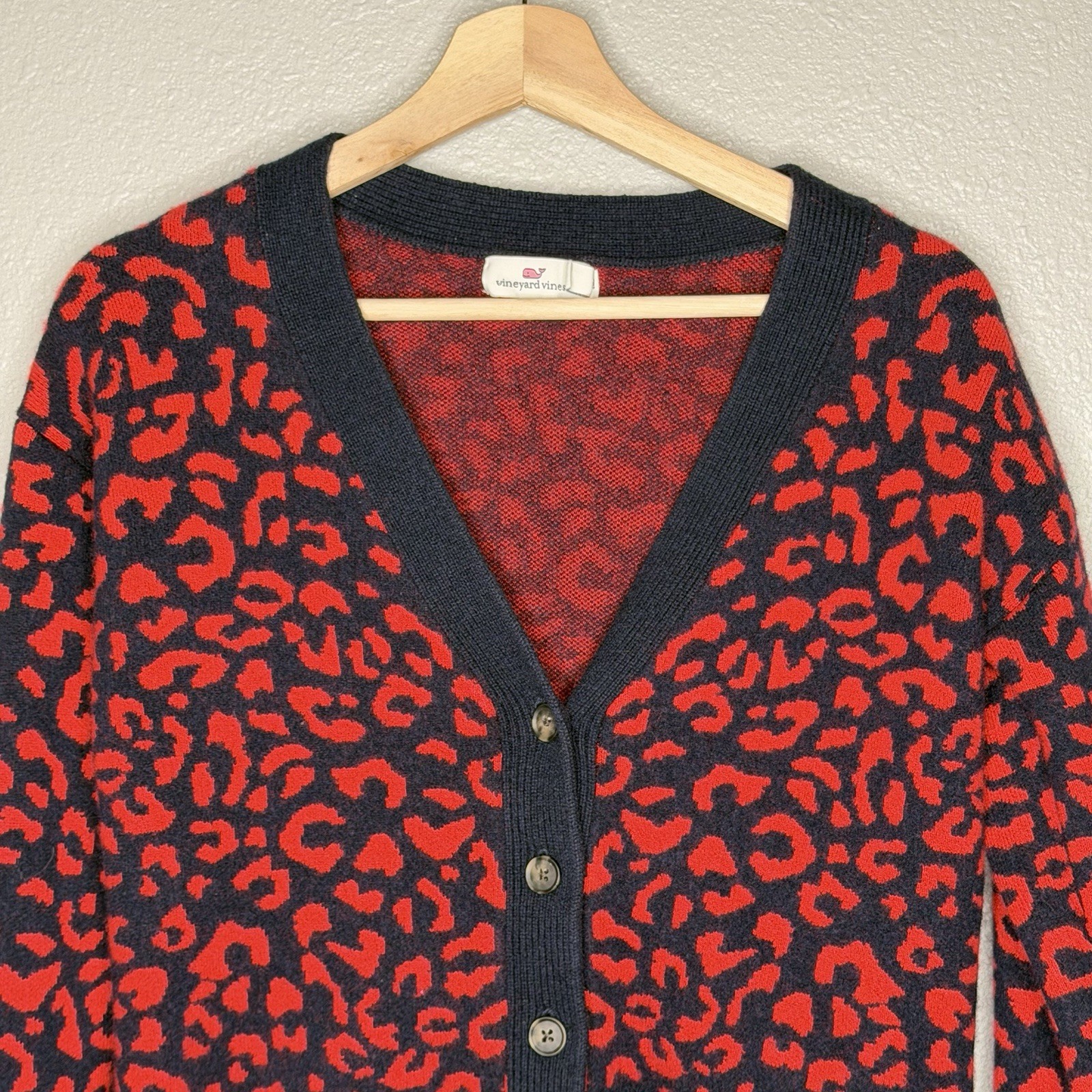 Vineyard Vines Leopard Print Button Cardigan Swea… - image 3