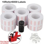 6000 White Price Tag Gun Sticker Label Refill Red Lines for MX-5500 Price Labels