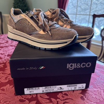 Igi & Co Bronze Sneaker Zip Up Size 38