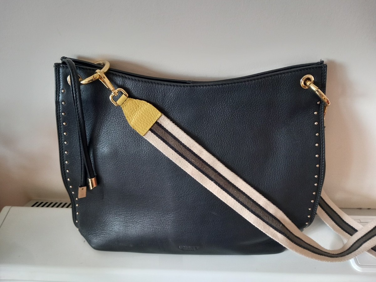 OSPREY LONDON BLACK LEATHER LARGE CROSSBODY OR SHOULDER BAG WITH