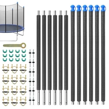 6 PCS Trampoline Replacement Poles Trampoline Enclosure Pole Straight Poles