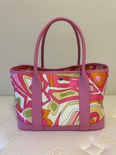 Emilio Pucci Tote Bag Pink Abstract Design Near Mint Condition made with Parola