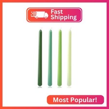 10 Inch Gradient-Green Taper Candles, 4 Packs Unscented Candlesticks for for Spr
