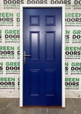 FULL PANEL BLUE DOOR FRONT ENTRANCE EXTERNAL NAVY ROYAL INWARDS FLAT FIRE RATED