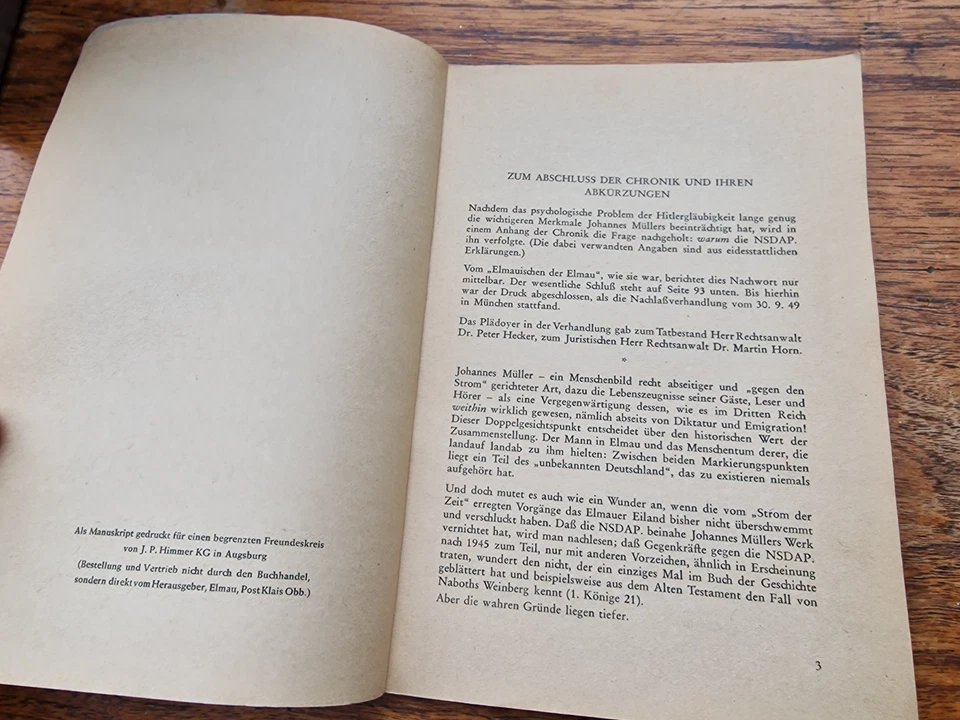 Aus Johannes Müllers letzter Zeit Elmauer Chronik 1933-1945 Gründer Schloß Elmau - Bild 3 von 4