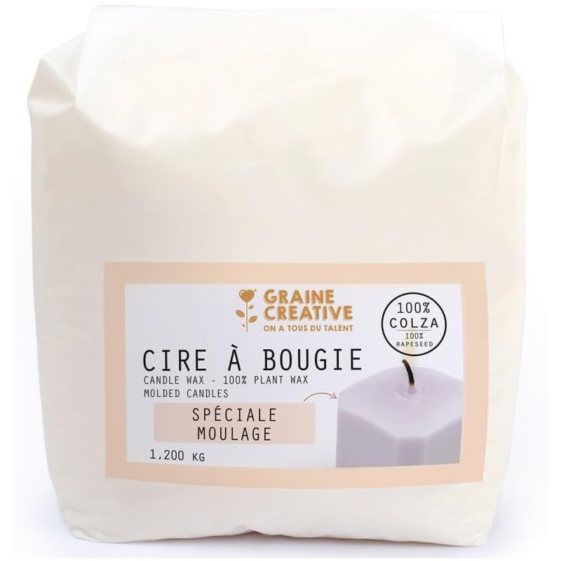 Cire de colza pour bougies végétales et naturelles sachet de 1,2kg Graine Créative
