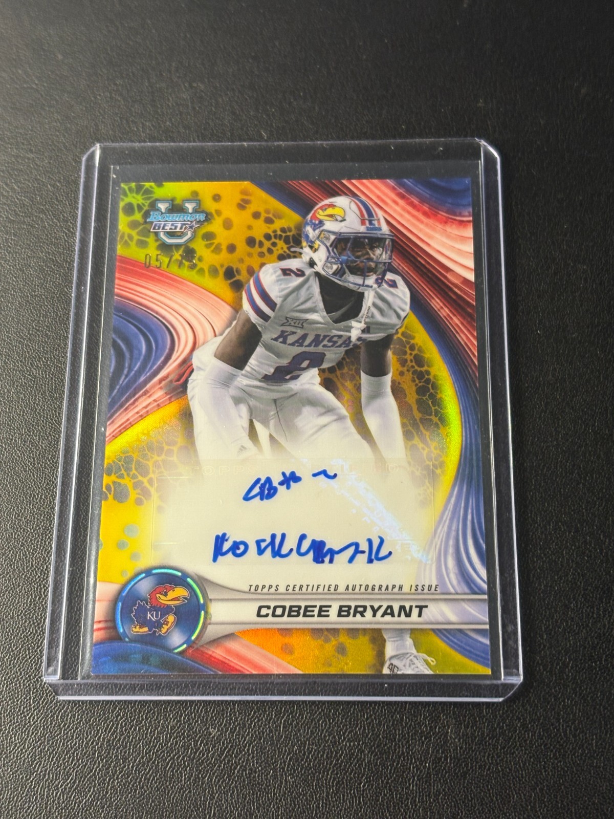 2024 Bowman Best U Cobee Bryant Auto Prospect Yellow Refractor #/75 Falcons