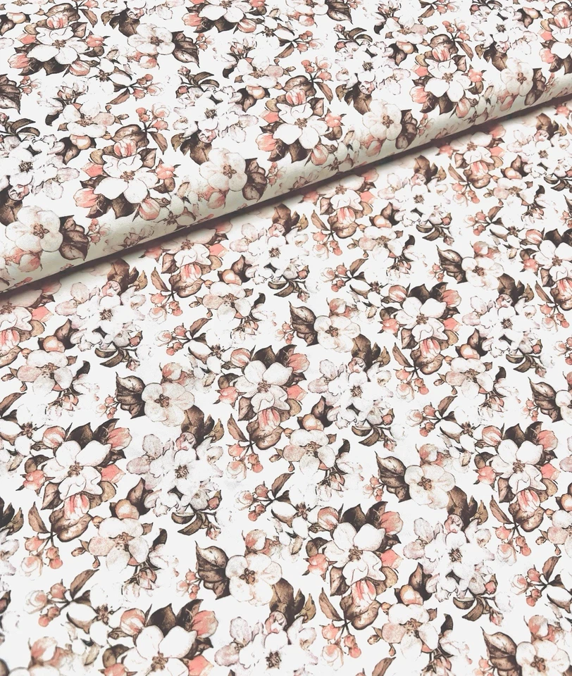 Bio Baumwolle Popeline Stoff, Digitaldruck, Premium Webstoff , Blumen, Meterware - Bild 2 von 4