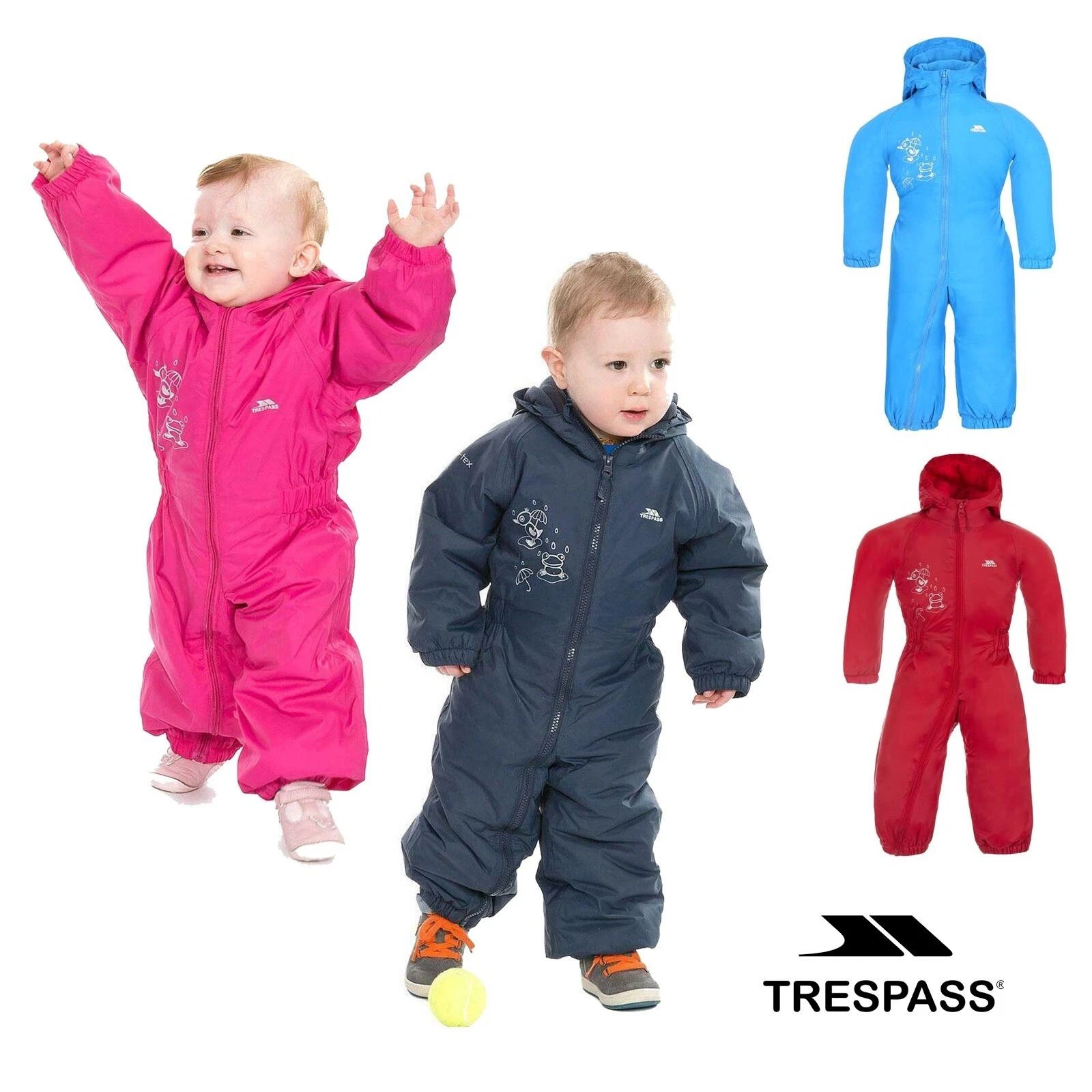 Trespass DripDrop Kids All in One Suit Baby Puddle Rain Drop Breathable