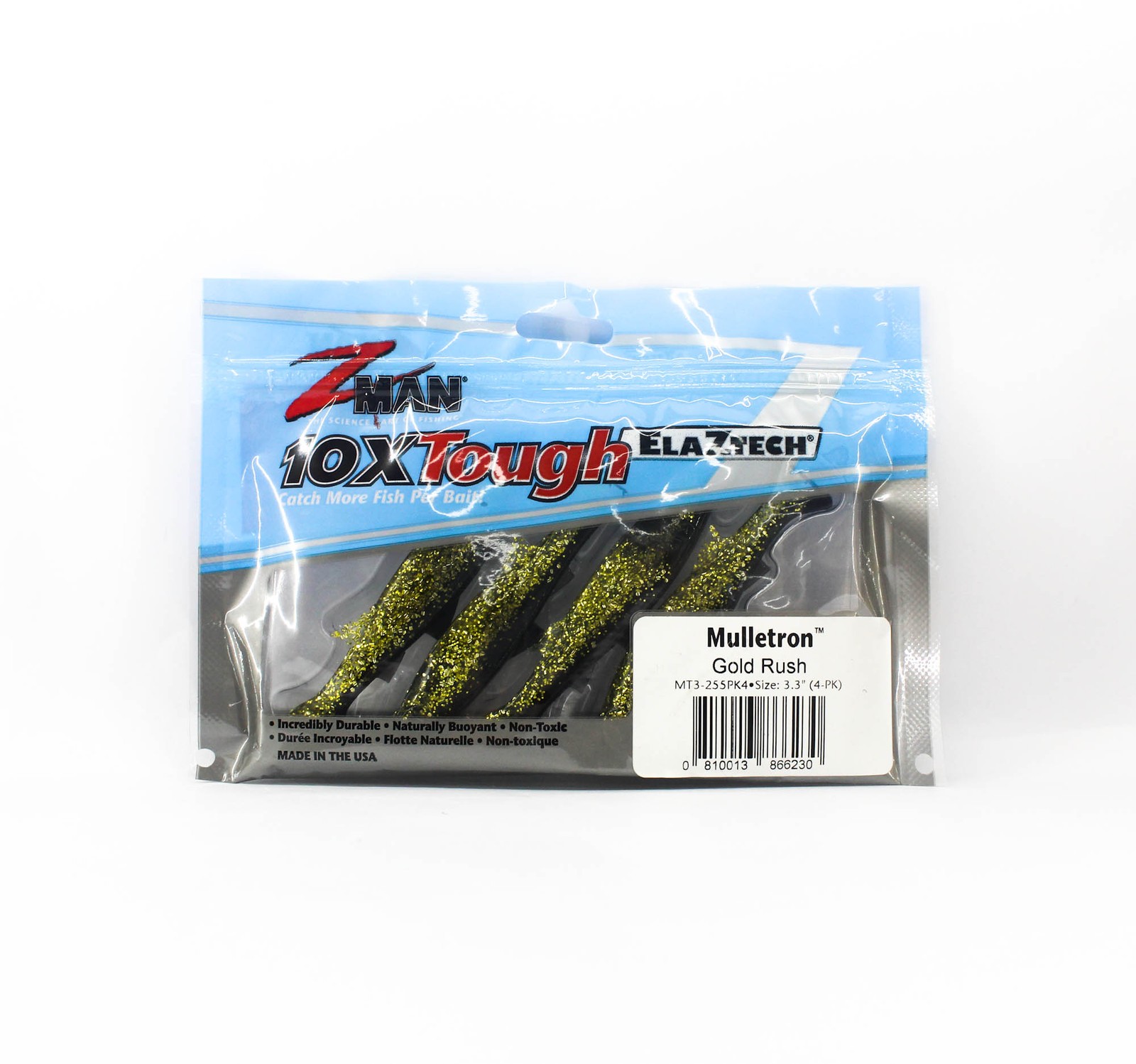 Zman Soft Lure Mulletron Swimbait 3.3 Inch 4/Pack Gold Rush (6230)