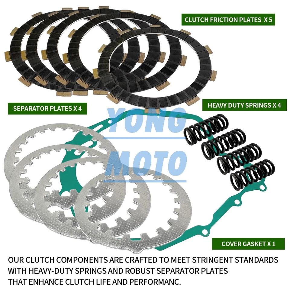Clutch Friction Plate Kit & Cover Gasket for Yamaha Trailway 200 TW200 1987-2021 Foto 4 de 4