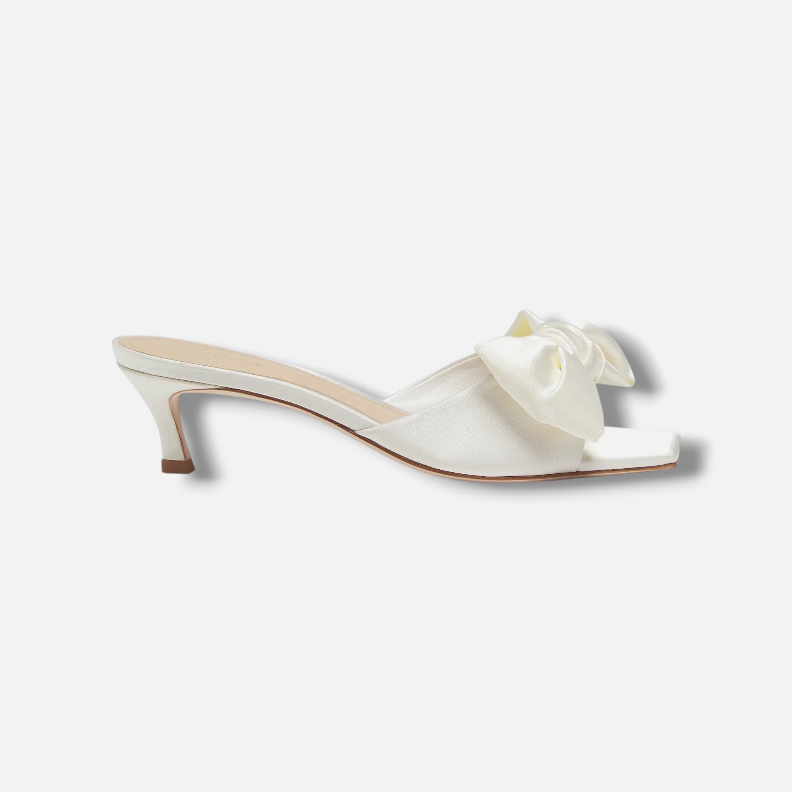 22élevé Women's White Satin Bow Mules Size 42