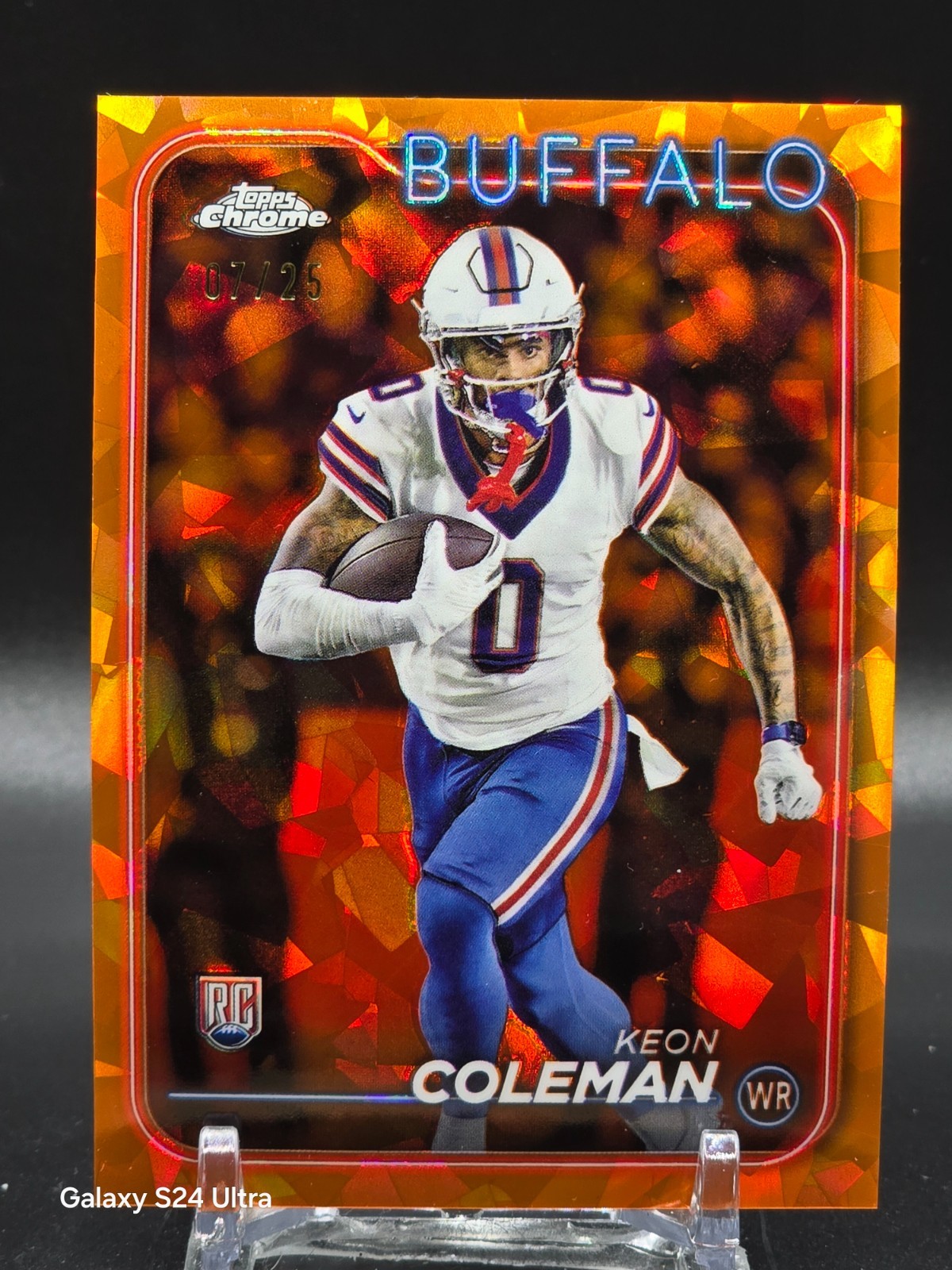 2024 Topps Chrome Keon Coleman #209 Orange Cracked Ice /25