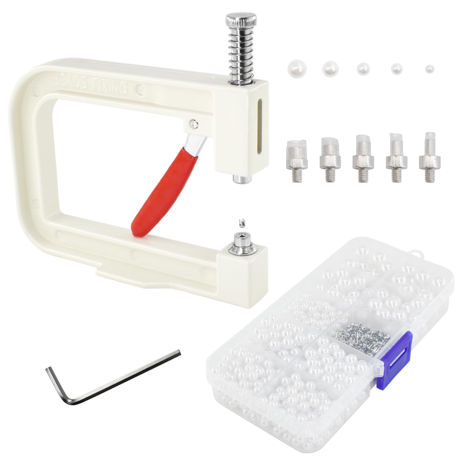 With White Beads For Diy Crafts And Apparel