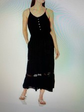 Karen Kane Black Maci Boho tiered Crochet Lace sundress size M