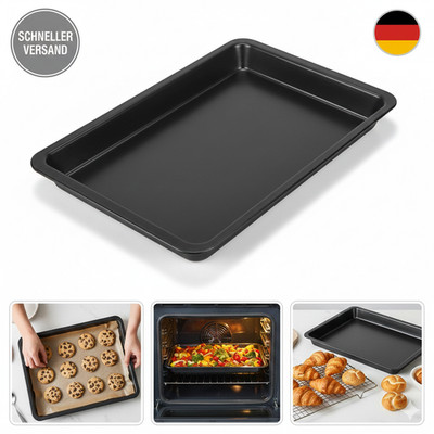 Homikit Backblech, Groß Kuchenblech Ofenblech, 40,5 30,5 x2,5 cm, Antihaft Karbo