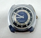 Working - Vintage Blue Mens 1974 Timex Viscount “Bullseye” Automatic Mechanical