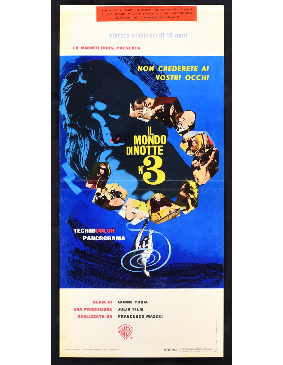 Locandina originale film Il mondo di notte numero 3 (1963) - Regia di Gianni Proia