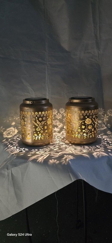 2 Pack Solar Lanterns Outdoor Waterproof, Garden Decor Gifts