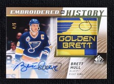 2021 SP Game Used Embroidered in History Legends 4/5 Brett Hull #68 Auto HOF 2d8