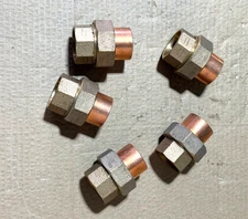 5 Pcs Nibco 1" Cooper Slip Union Fittings