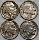 4x AU-UNC  Buffalo Nickel, 1913-P Type 1, 1913-P Type 2, 1915-P, & 1937-P