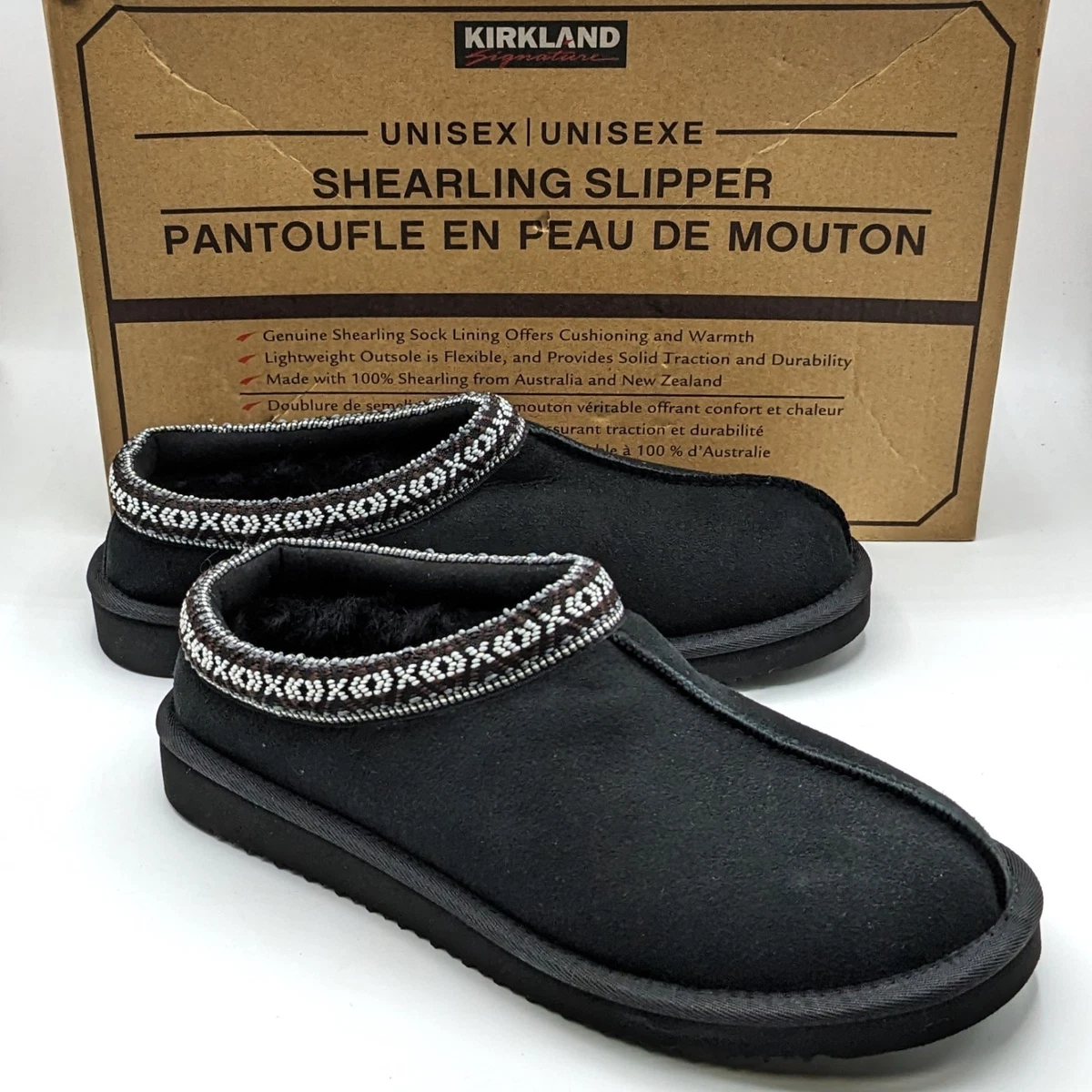 Kirkland Signature Black Slip-On Shearling-Lined Loafer with Patterned Cuff ✨Kirkland shearling booties $29.99✨ Y main image 2