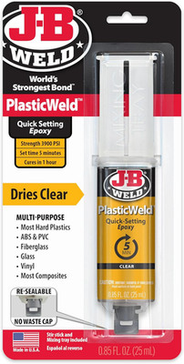Plasticweld Epoxy Syringe 2 Part Glue Adhesive Plastic Repair Jb 50132